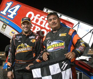 Tony Stewart gets first win.