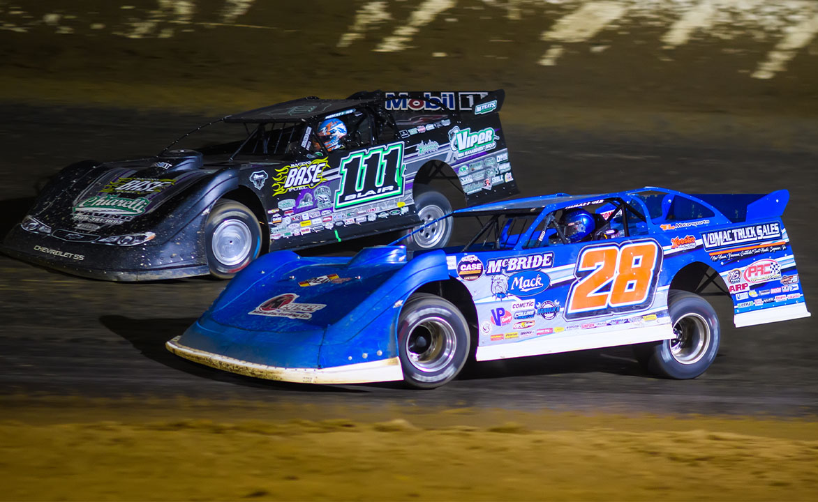 Dennis Erb and Max Blair race side by side