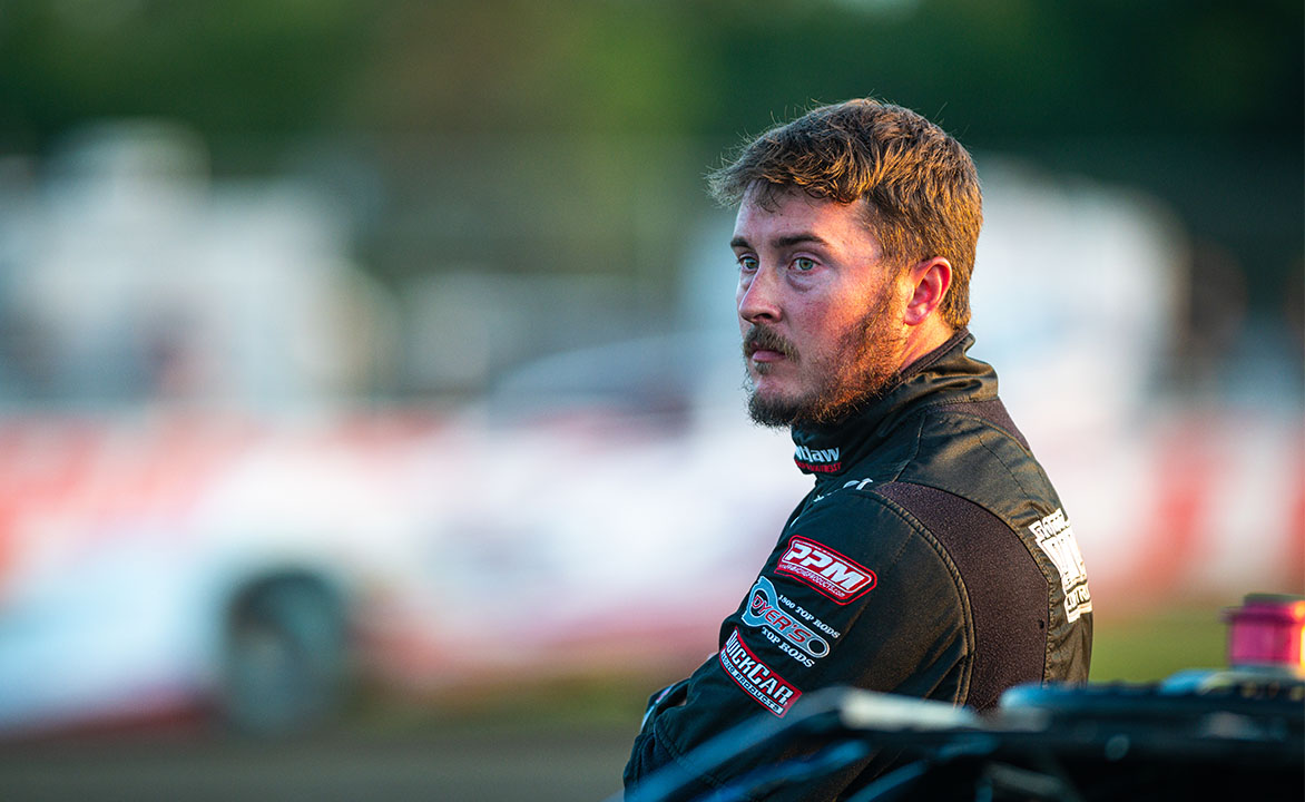 Tanner English waits to hit the track