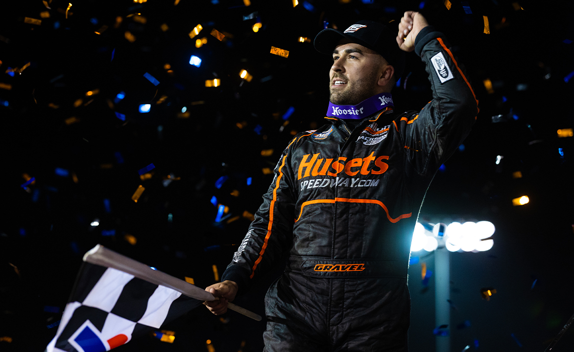 David Gravel celebrating