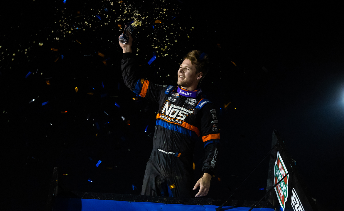 Sheldon Haudenschild celebrating