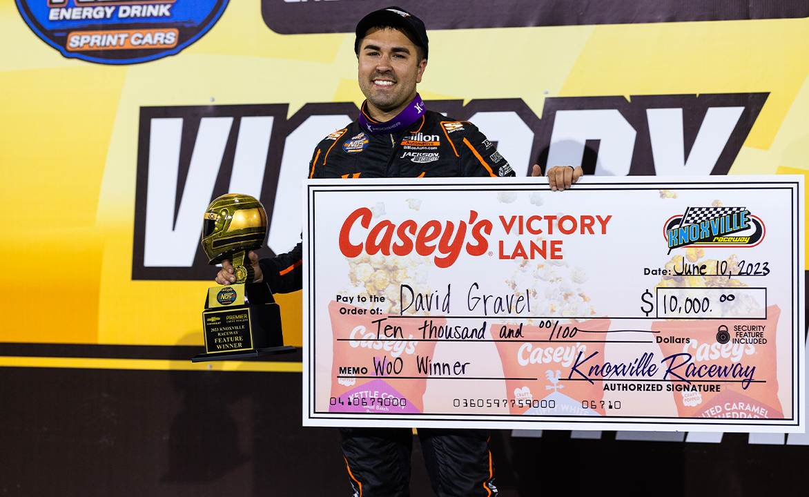 David Gravel in Victory Lane