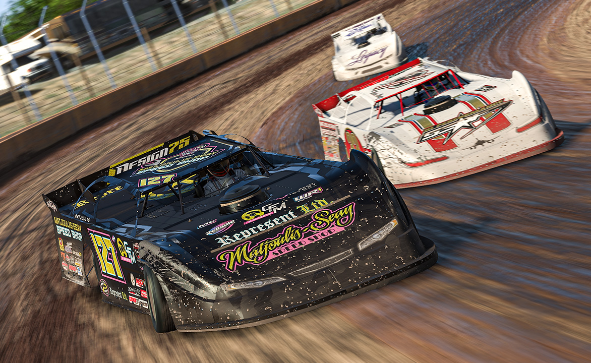 TWO IN A ROW: Matjoulis over Seay again in iRacing World of Outlaws ButtKicker Late Model Series at Cedar Lake