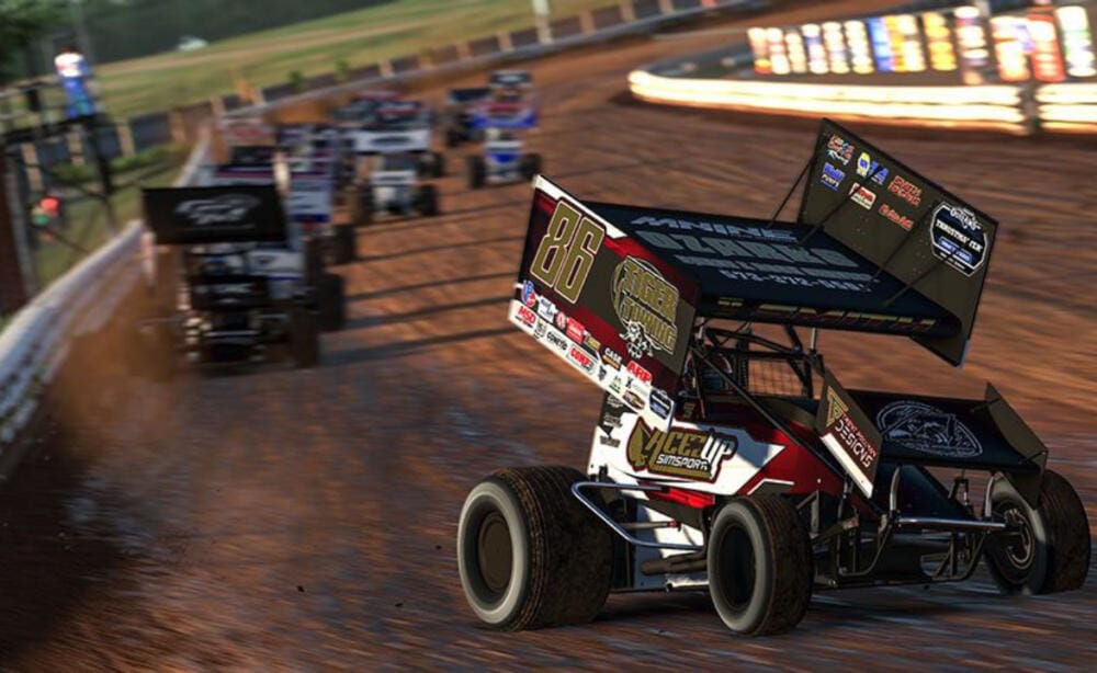 iRacing Sprint Cars race around Williams Grove Speedway