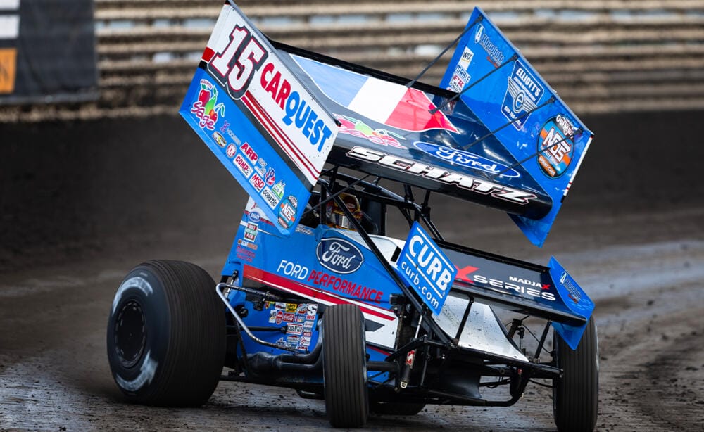 Donny Schatz driving the Tony Stewart/Curb Agajanian #15