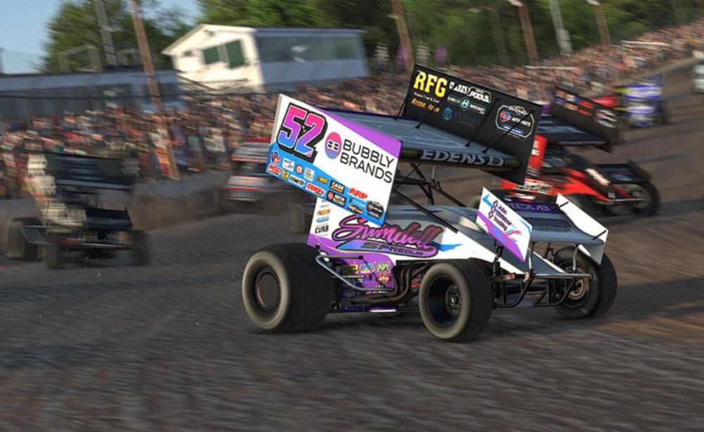 iRacing Sprint Cars racing at Fairbury American Legion Speedway