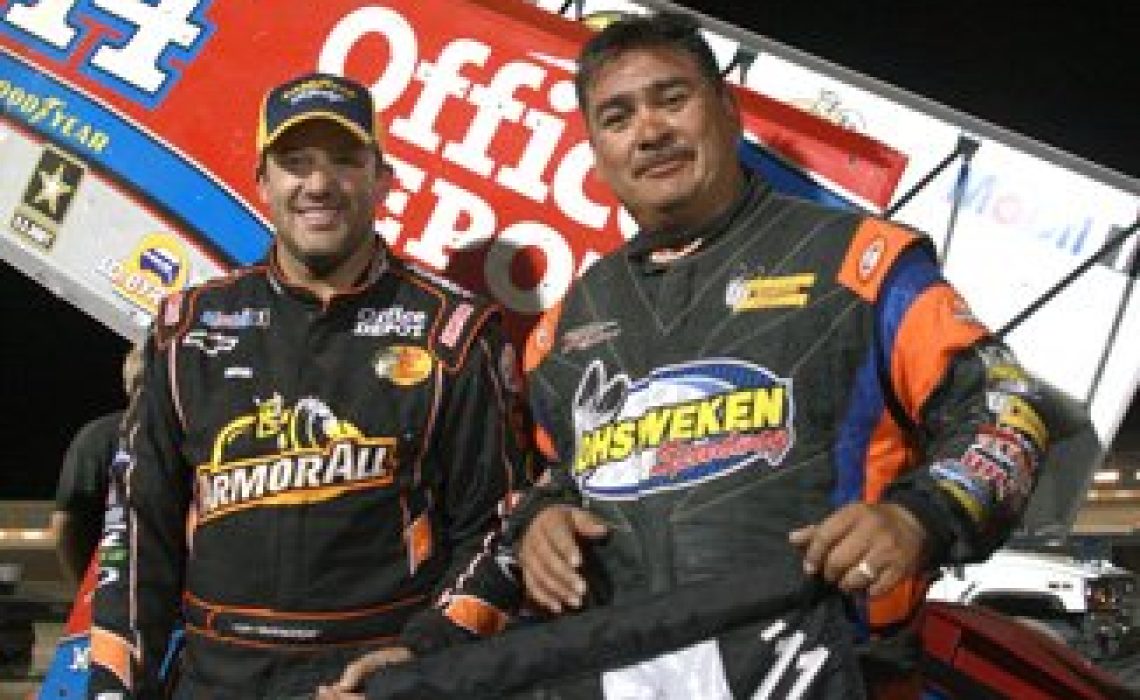 Tony Stewart gets first win.