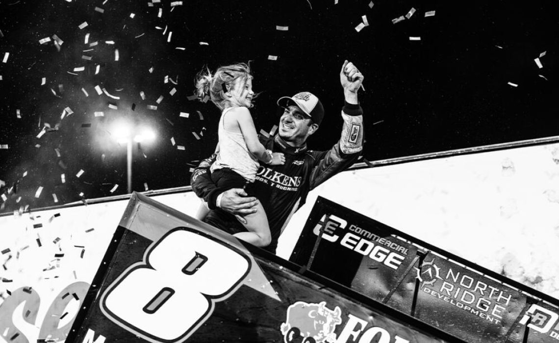 Aaron Reutzel celebrates Knoxville win