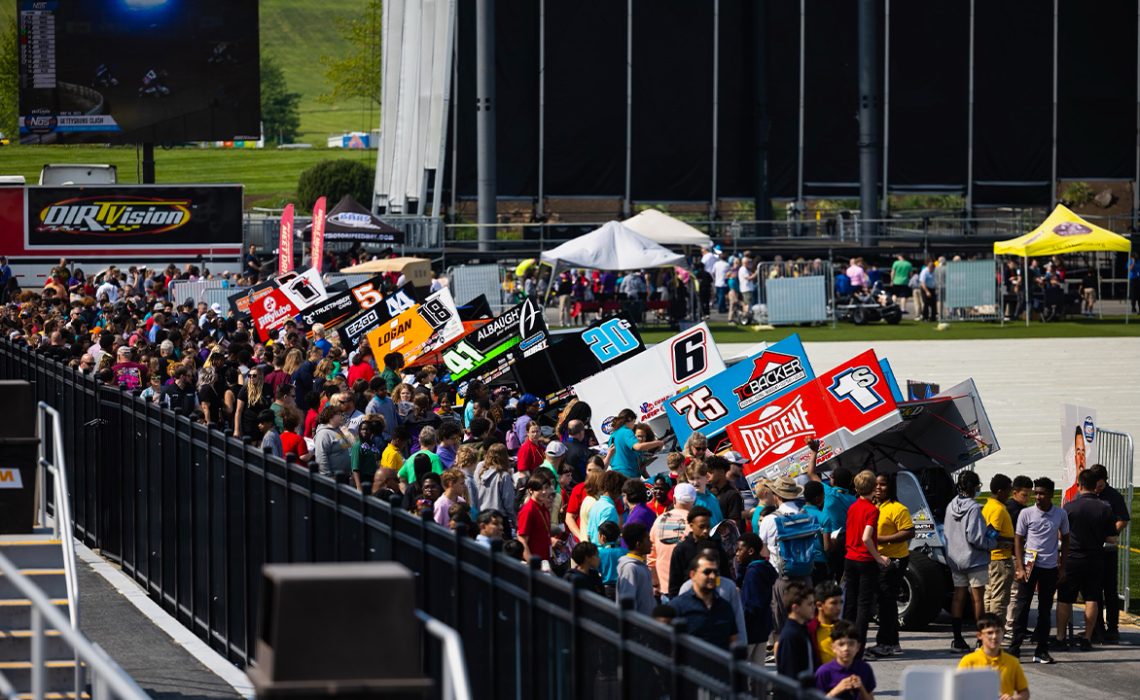 A large crowd at the Hersheypark Sprint Car Experience