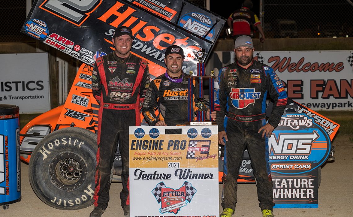 Schatz and Marks joined Gravel on the podium of the Kistler Engines Classic. [Trent Gower]